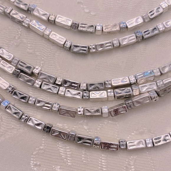 Chico’s multi strand silver tone necklace, contrasting tones, adjustable chain - Picture 10 of 10